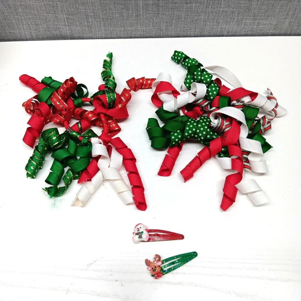 Y2K Christmas Hair Accessories Corker Hair Ties‎ Snap Clips 4 Piece Lot